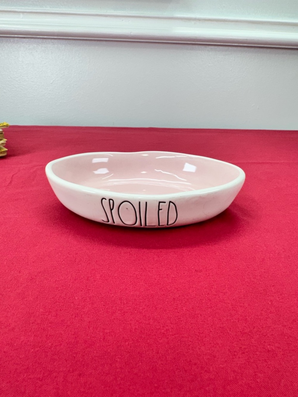 Rae Dunn Pink Ceramic 'SPOILED' Pet Dish - Picture 2 of 6